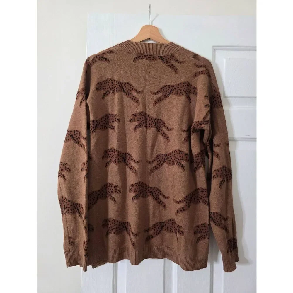 Show Me Your Mumu Gilligan Jumping Cheetah Sweater S